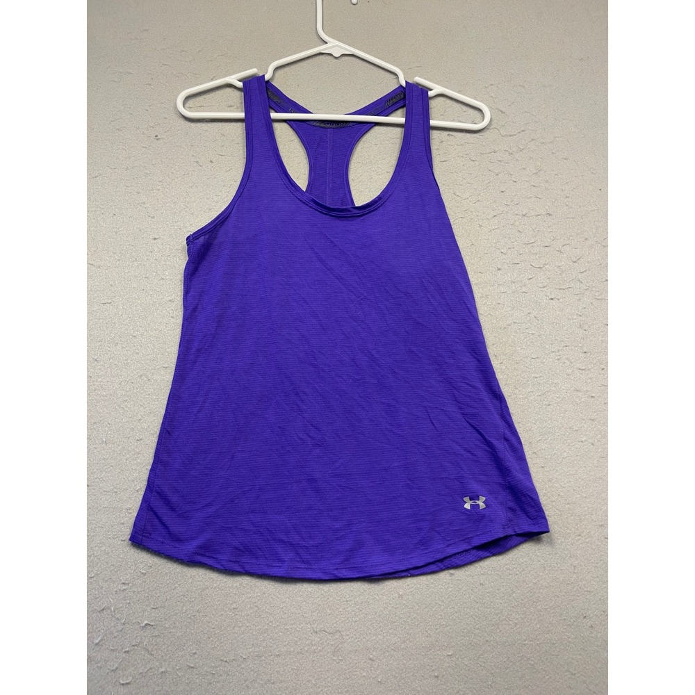 Under Armour Tank Top Polyester Purple Small Womens